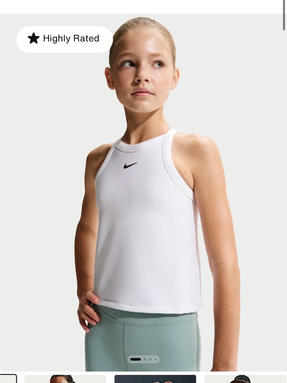 Nike Lavender Girls' Athletic Tank with Black Swoosh